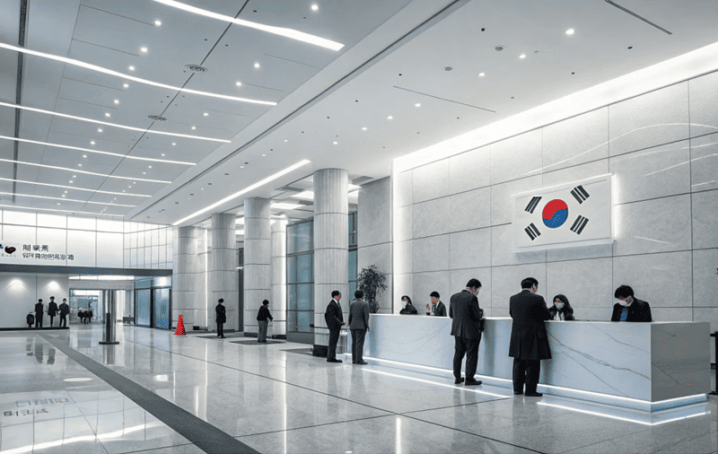 충청남도 소상공인 경영정상화 자금지원을 안내하는 정부 민원 접수센터 내부 모습